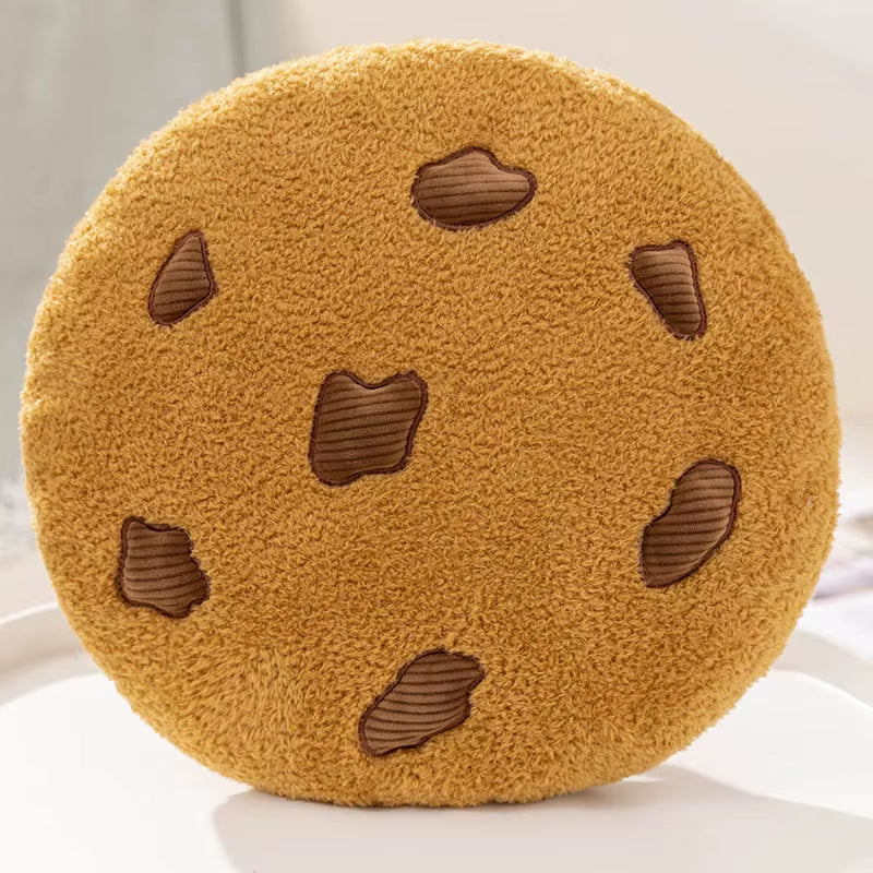 3 Size Simulation Chocolate Biscuits Plush Pillow Cute Cartoon Chocolate Chip Cookies Plush Toys Kids Gift Sofa Decoration