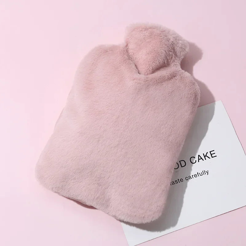 Bouillotte peluche rose chauffe pieds ventre chaude hiver confort
