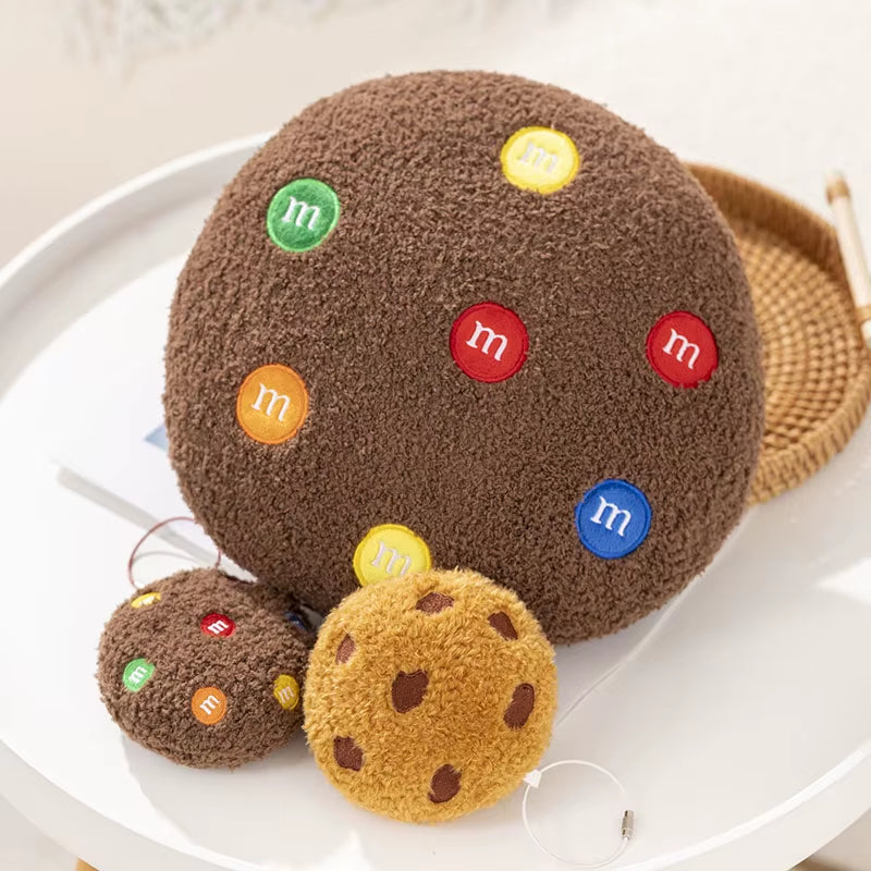 Petit coussin cookie chocolat en peluche accessoire déco original