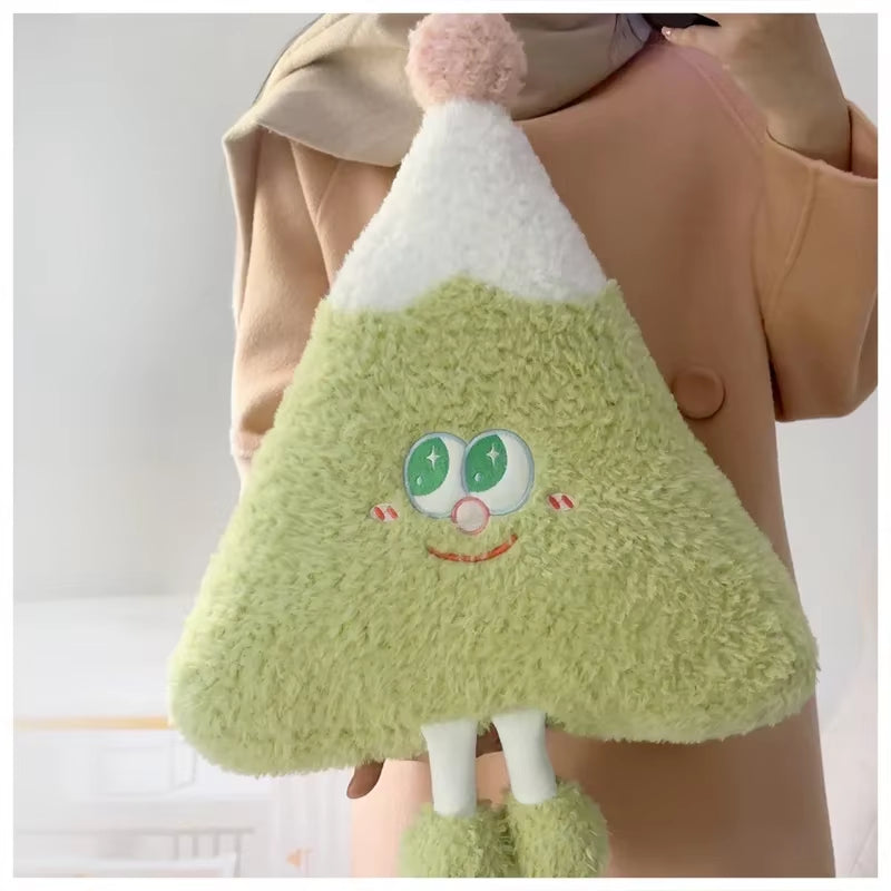 Coussin Noël bonhomme peluche vert sapin décoration