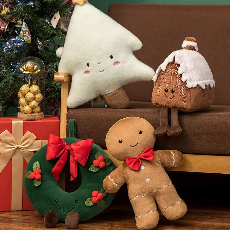 Coussin Noël sapin peluche grand format décoration salon