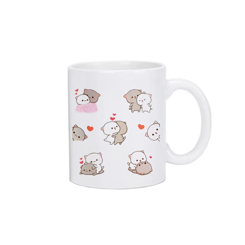 Mug kawaii pandas avec cœur rouge tasse cadeau hiver 2026