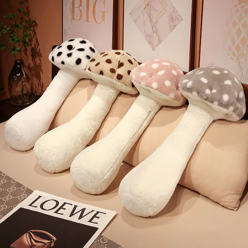 Peluches champignon grand format coussin câlin plusieurs couleurs