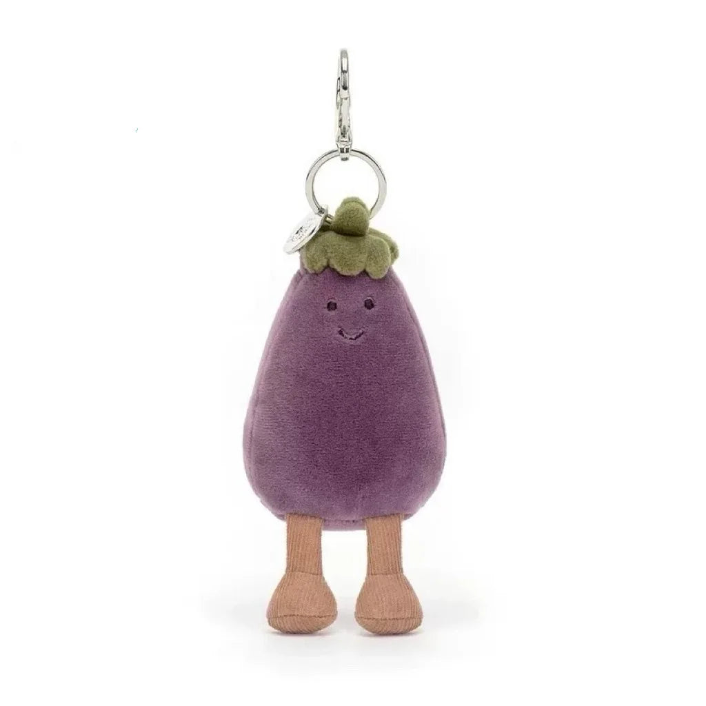 Porte-clés peluche Jellycat aubergine kawaii mini doudou sac