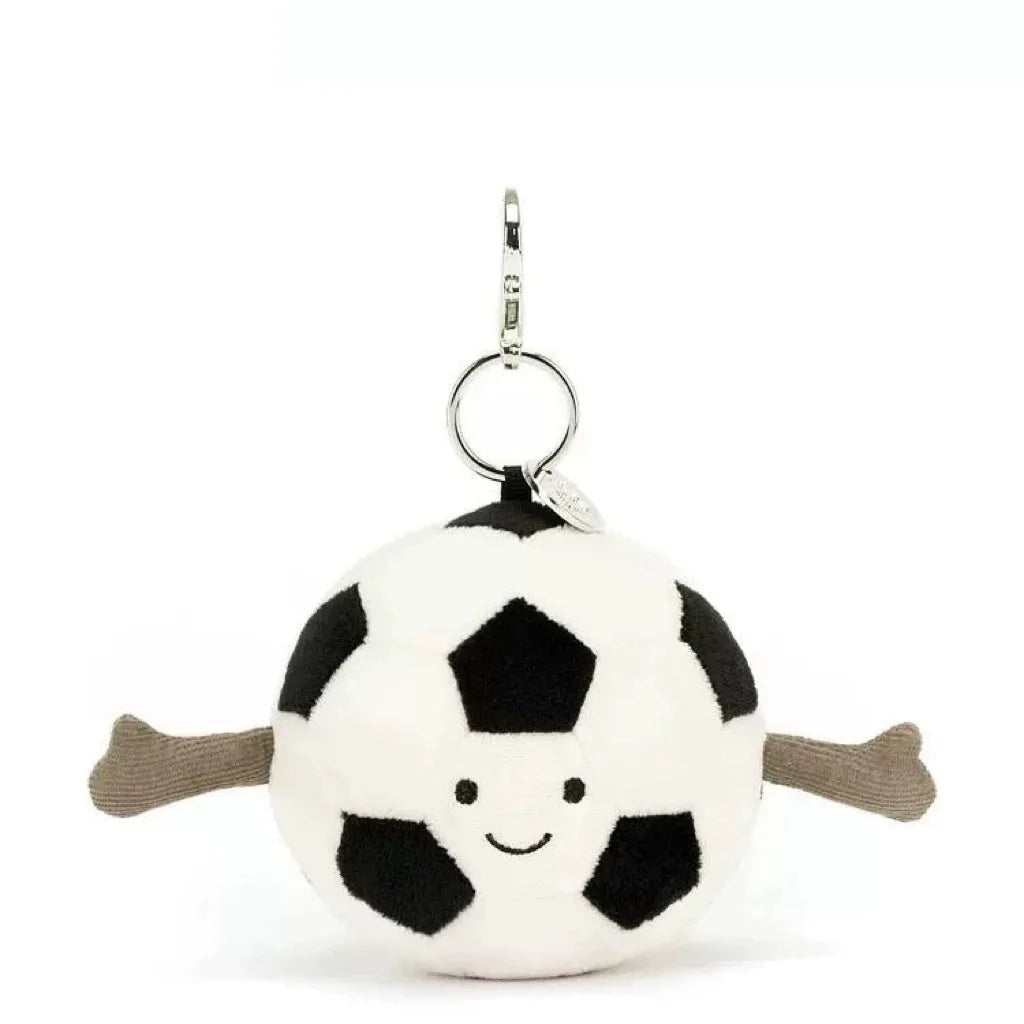 Porte-clés peluche Jellycat ballon de foot kawaii accessoire sac