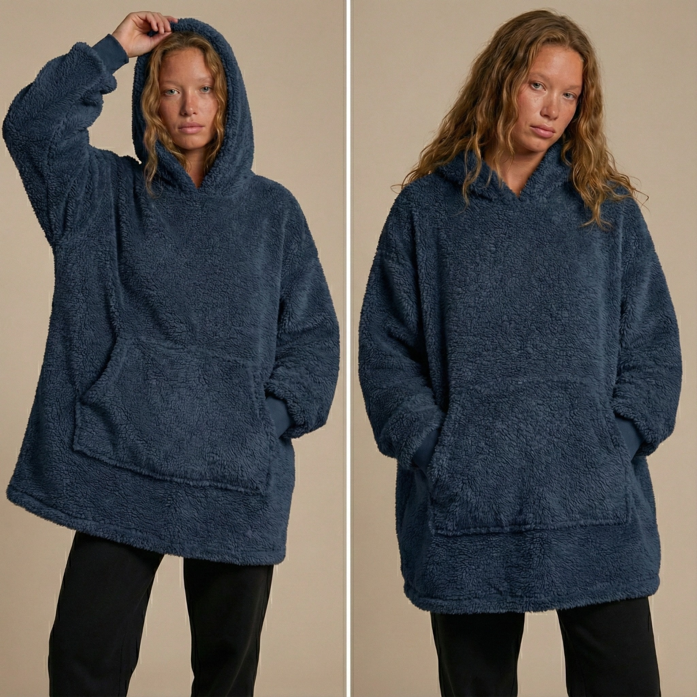 Pull plaid pilou pilou oversize bleu marine épais femme hiver printemps