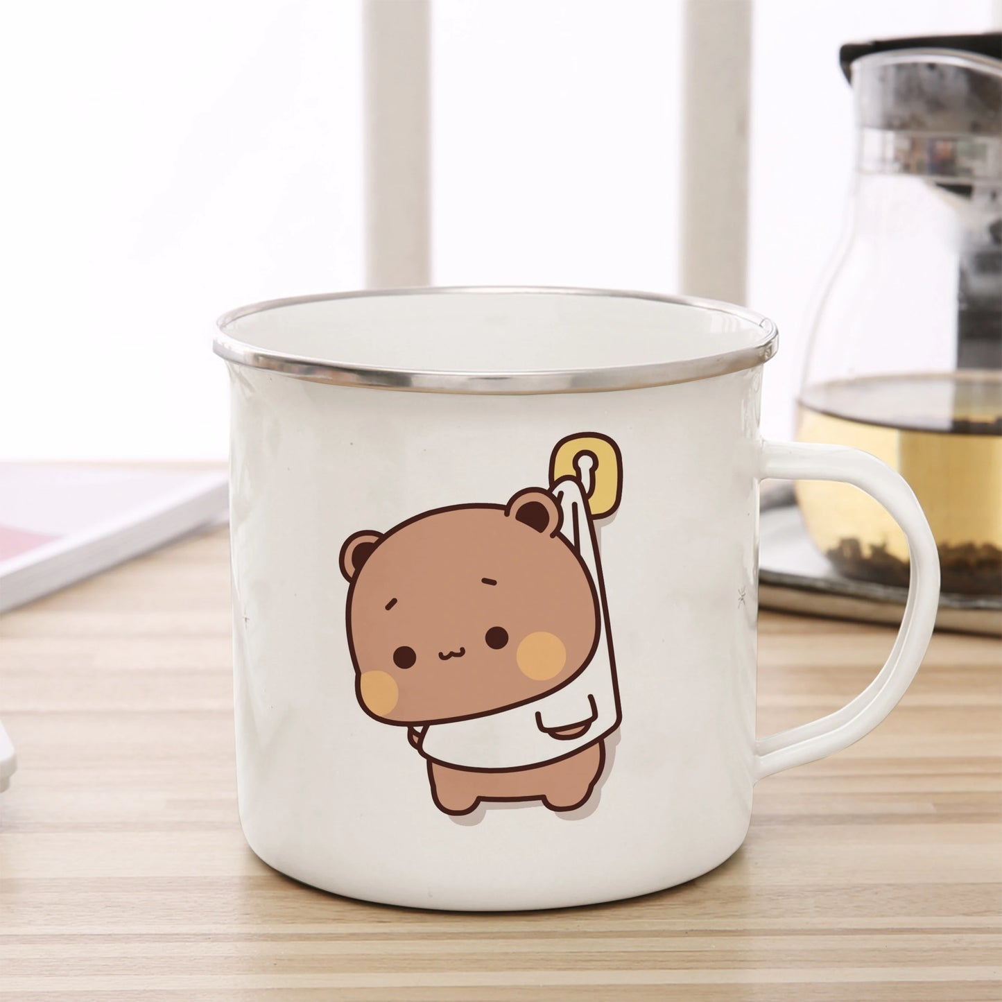 Tasse émaillée panda kawaii couple mignon mug 360 ml hiver printemps 2026