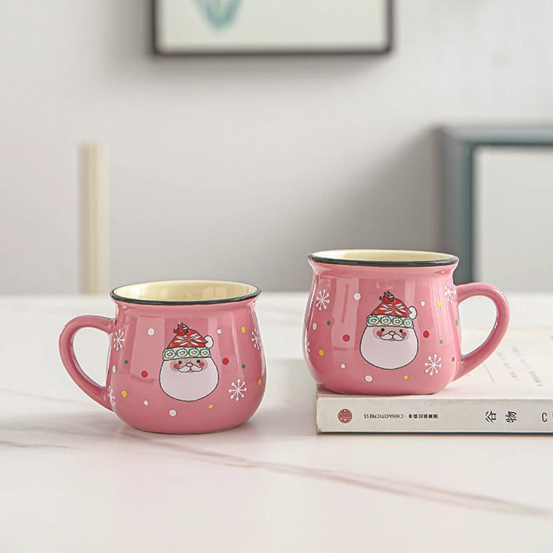 Tasses de Noël en céramique décorations Père Noël et renne sur table hiver 2026
