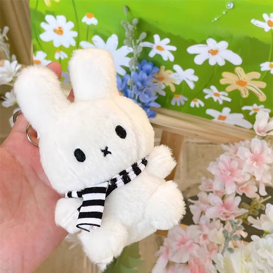 Kawaii  Cute Plush Pendant Cartoon Rabbit Winter Series Snowman Versatile Backpack Decoration Key Chain Girl Festival Gift