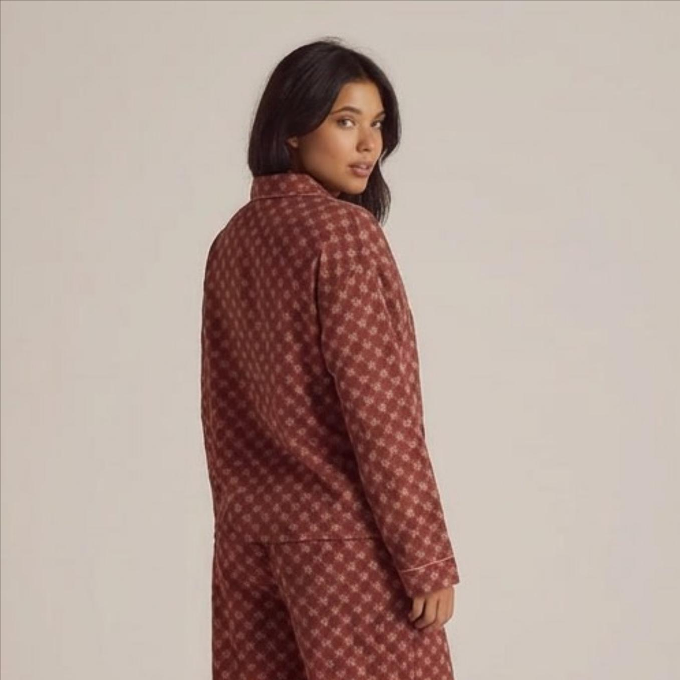 2025 New Spring and Summer Women'S Pajamas Suit Long-Sleeved Trousers Two-Piece 100% Cotton Crepe Flower Leaves Home Clothes