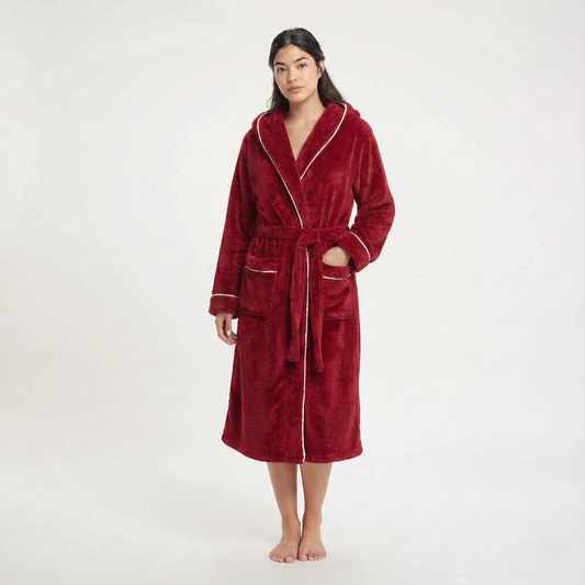 Peignoir polaire cocooning femme chaud et épais, spécial automne/hiver
