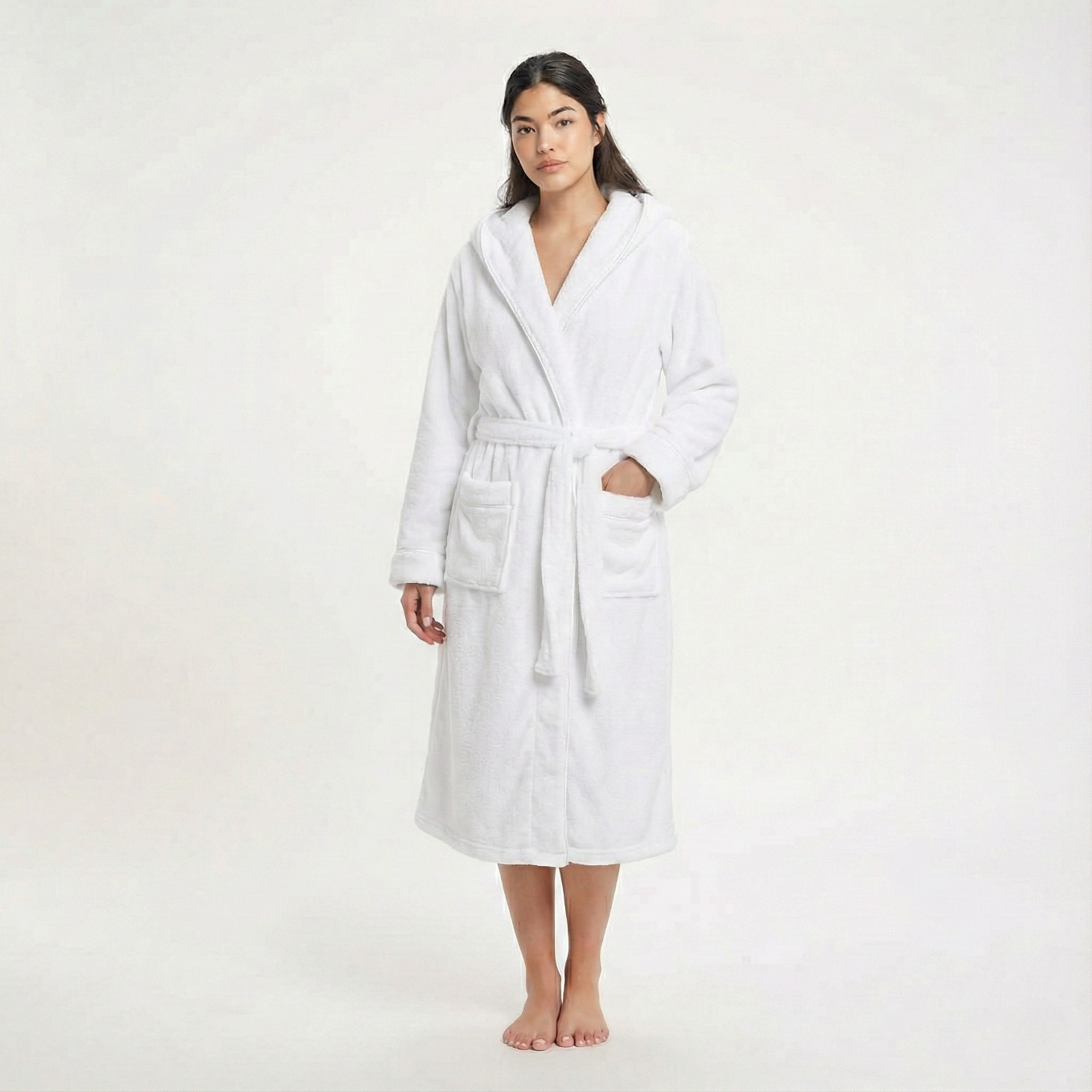 Peignoir polaire cocooning femme chaud et épais, spécial automne/hiver