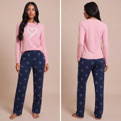 Women'S Pajamas Set Bow Print Long Sleeve Top and Trousers Sleepwear 2 Piece Set for Women Soft Casual Suit Loungewear