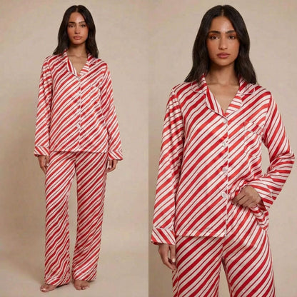 Pyjama de noël deux pièces thématique boule de neige et canne à sucre