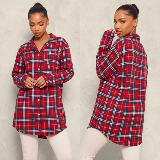 Chemise de nuit en flanelle coton femme , avec imprimés divers, automne/hiver