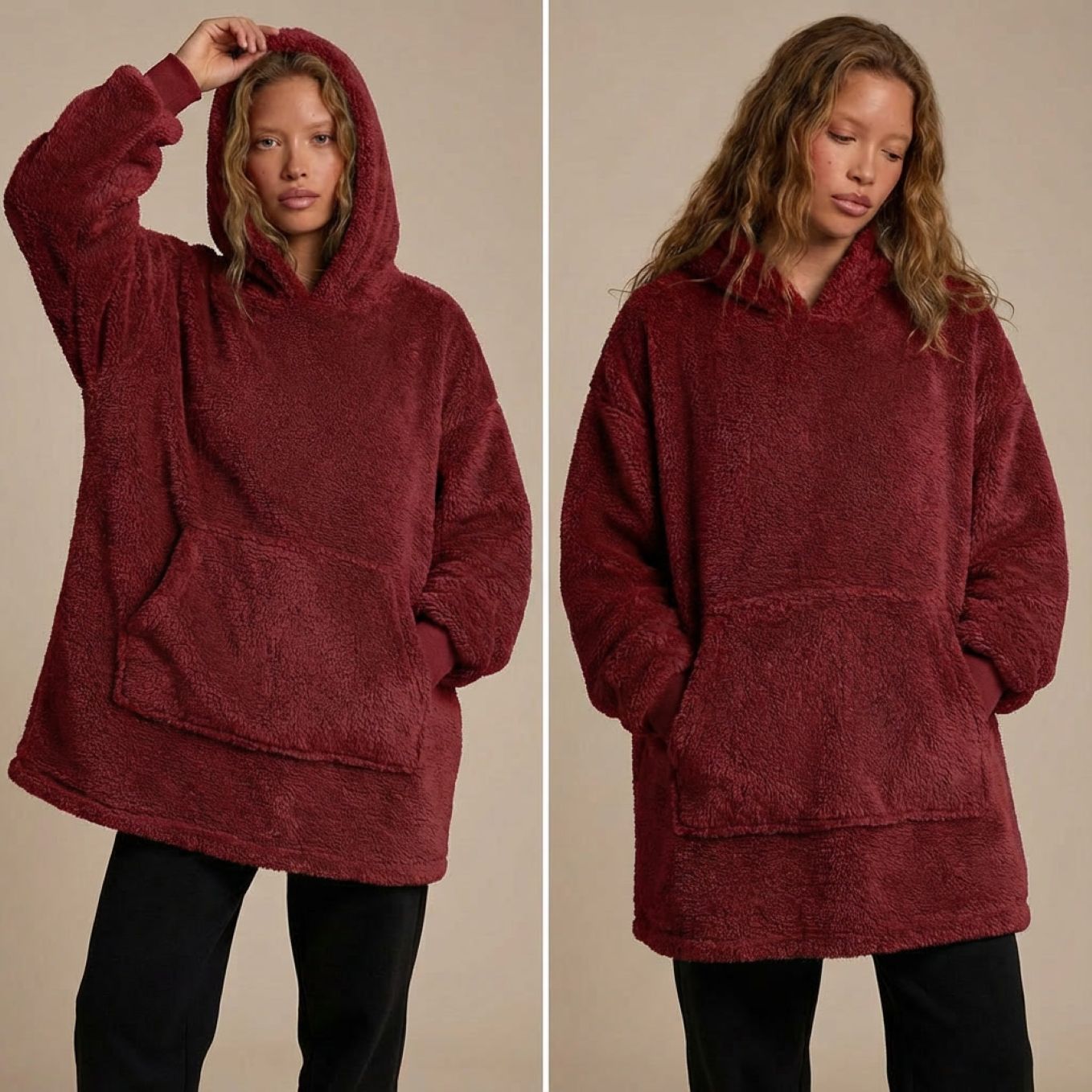 Pull plaid polaire oversize épais cocooning, spécial automne-hiver
