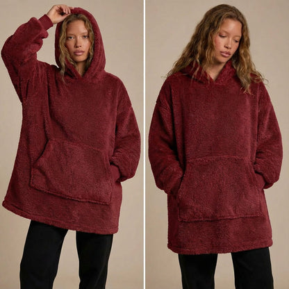 Pull plaid polaire oversize épais cocooning, spécial automne-hiver
