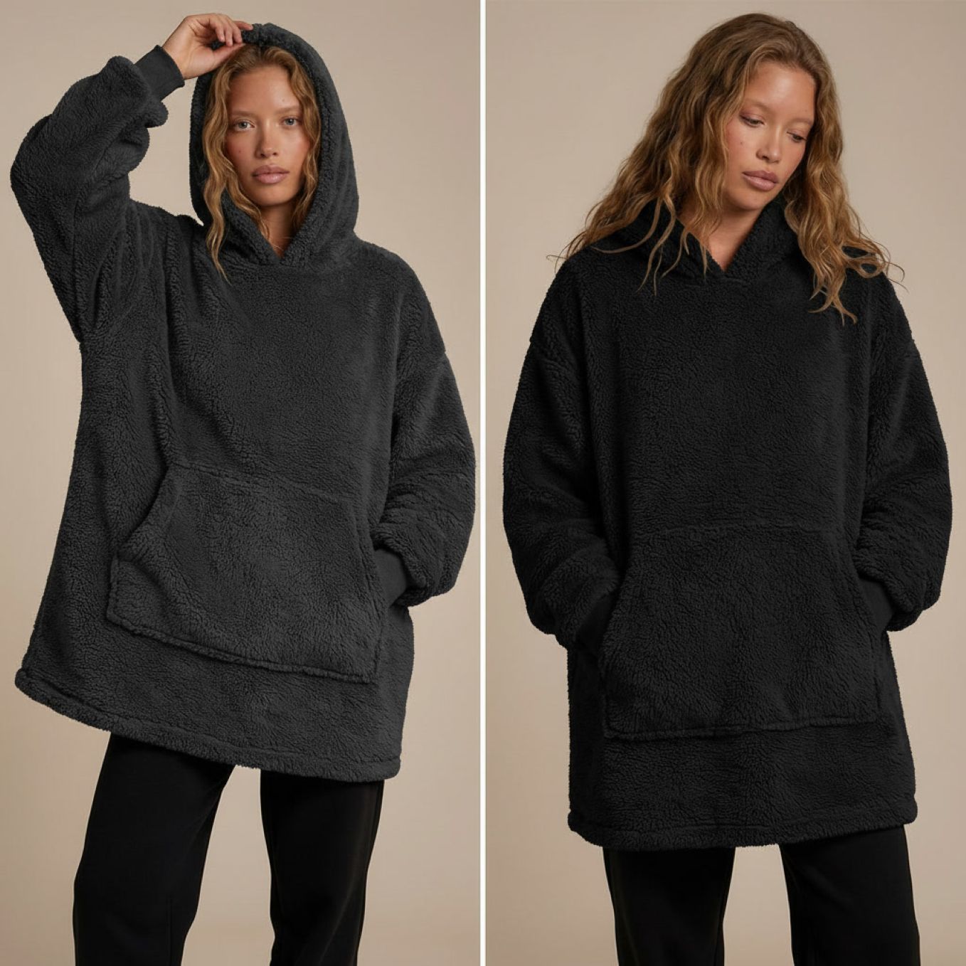 Pull plaid polaire oversize épais cocooning, spécial automne-hiver