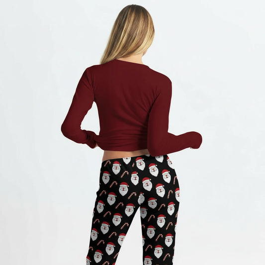 Ensemble pyjama de Noël en Lycra avec motif imprimé père Noël
