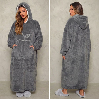 Winter Warm Cotton Fleece Home Clothes Men'S Extended Length Solid Color Lazy Person'S TV Blanket Large Size Lazy Suit