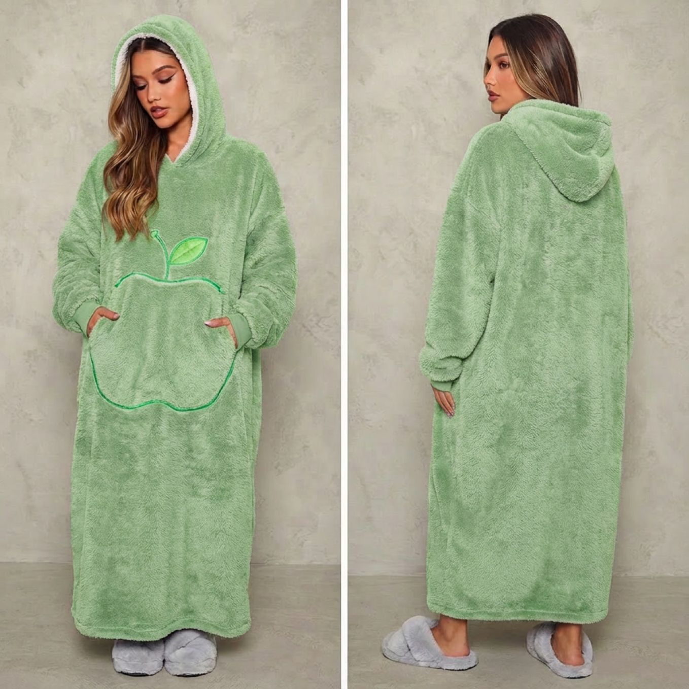 Winter Warm Cotton Fleece Home Clothes Men'S Extended Length Solid Color Lazy Person'S TV Blanket Large Size Lazy Suit