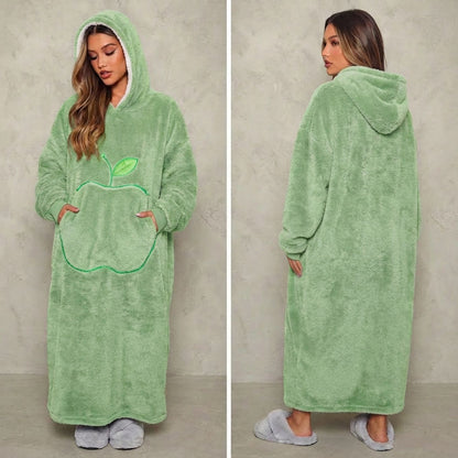 Winter Warm Cotton Fleece Home Clothes Men'S Extended Length Solid Color Lazy Person'S TV Blanket Large Size Lazy Suit