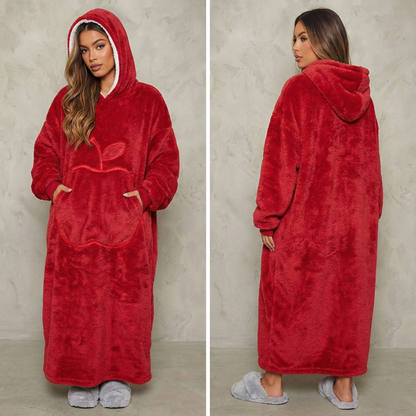 Winter Warm Cotton Fleece Home Clothes Men'S Extended Length Solid Color Lazy Person'S TV Blanket Large Size Lazy Suit