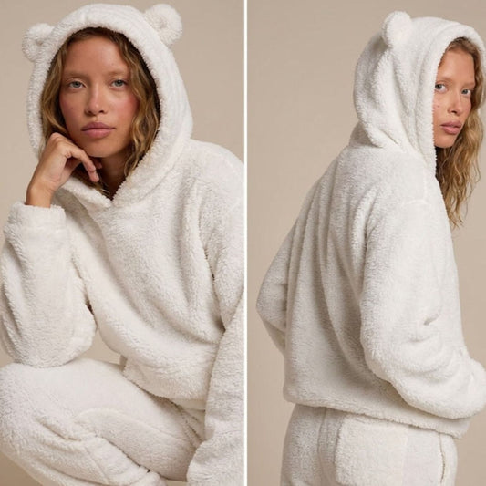 Hoodie ours en peluche cocooning chaud et douillet, spécial automne-hiver