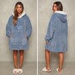 Sweat-plaid médium en polaire, oversize chaud et épais cocooning, 10 coloris unis avec design pomme - spécial automne-hiver