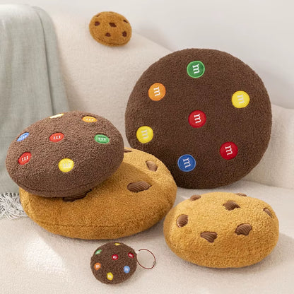 3 Size Simulation Chocolate Biscuits Plush Pillow Cute Cartoon Chocolate Chip Cookies Plush Toys Kids Gift Sofa Decoration