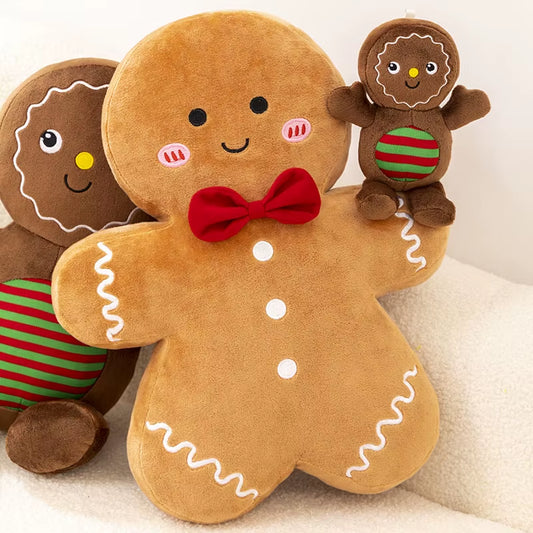 Christmas Decoration Toys Cute Gingerbread Man Plushie Toy Biscuit Man Doll Xmas Tree Cartoon Soft Anime Toy Pillow Home Decor