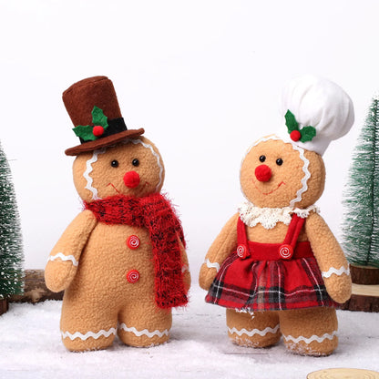 Large Gingerbread Man Doll Christmas Plush Leg Dolls Xmas Tree Ornaments New Year Kids Gift Christmas Decorations for Home