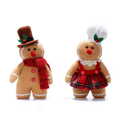 Large Gingerbread Man Doll Christmas Plush Leg Dolls Xmas Tree Ornaments New Year Kids Gift Christmas Decorations for Home