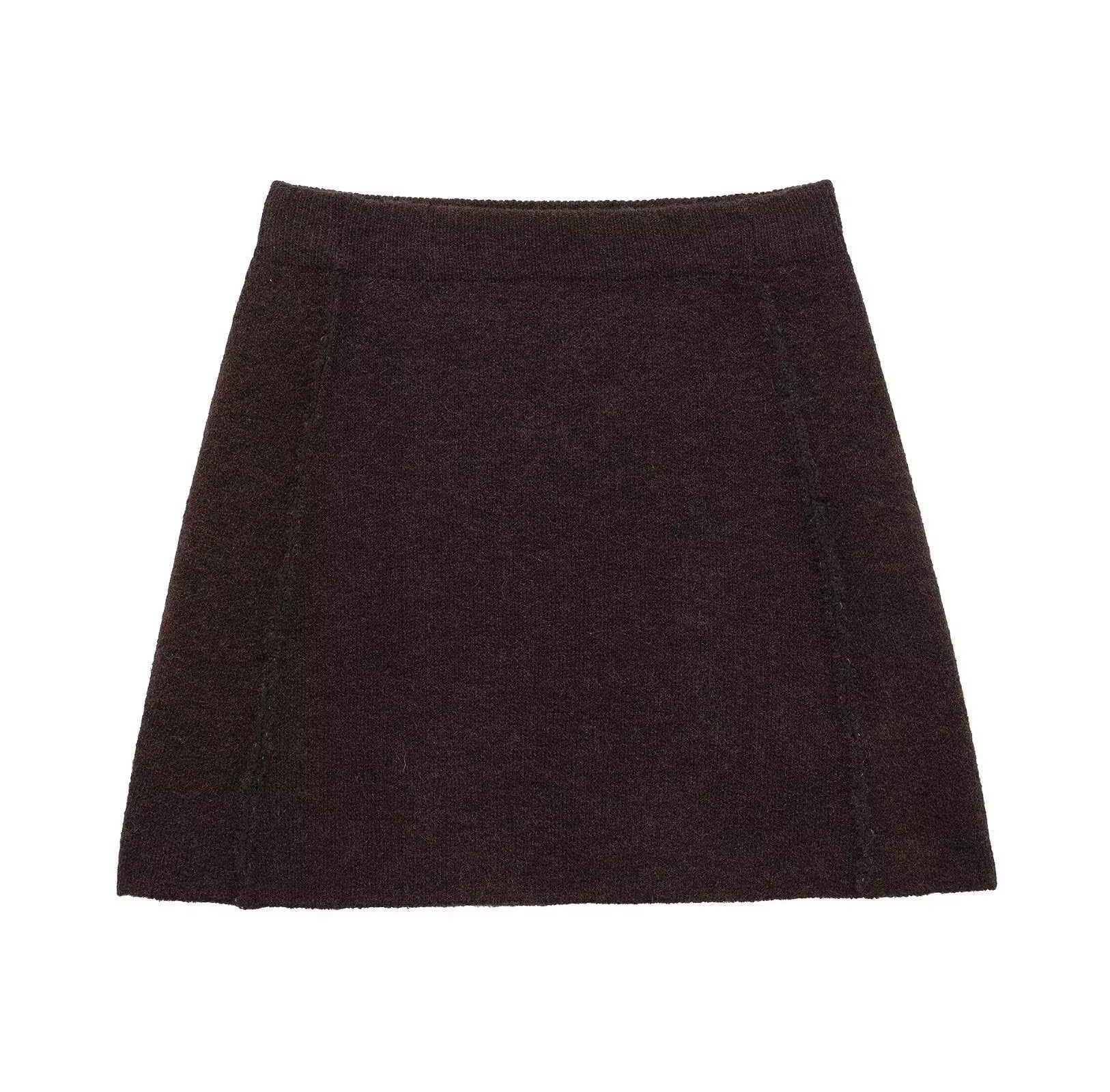 Women Skirt Suit Fashion O-Neck Knitted Long Sleeve Single Breasted Pocket Cardigan+Elastic Waist Slim Mini Skirt 3 Color