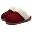Chaussons mules femme rouge fourrés intérieur chaud