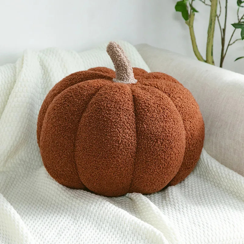 Coussin citrouille en peluche marron déco cocooning maison