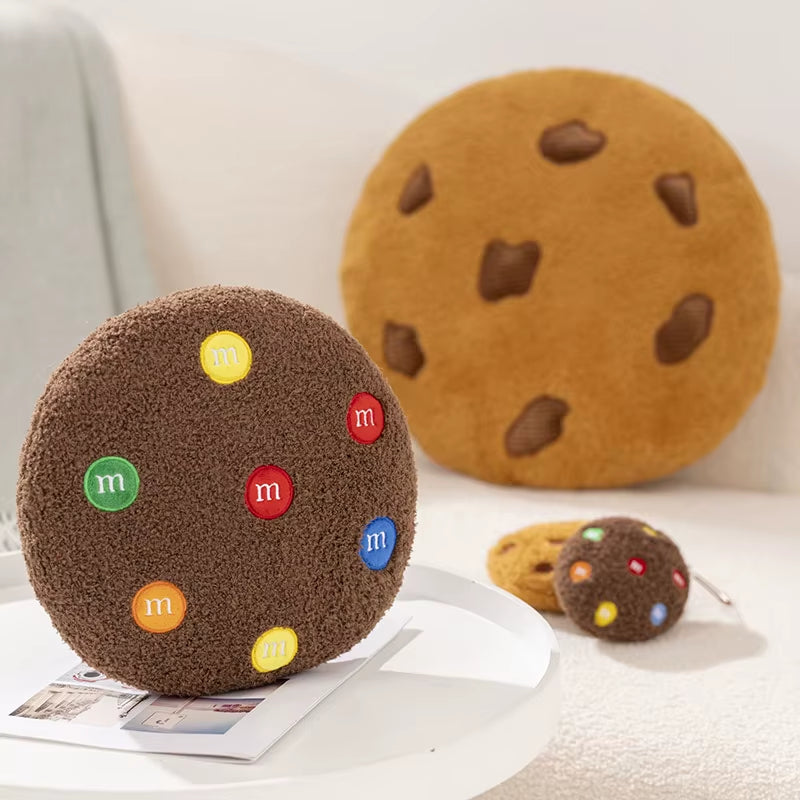 Coussin cookie chocolat en peluche déco chambre cocooning