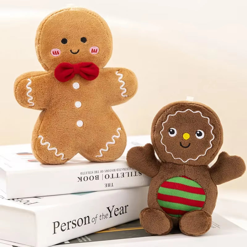Coussins Noël bonhommes pain d’épices peluche décoration festive