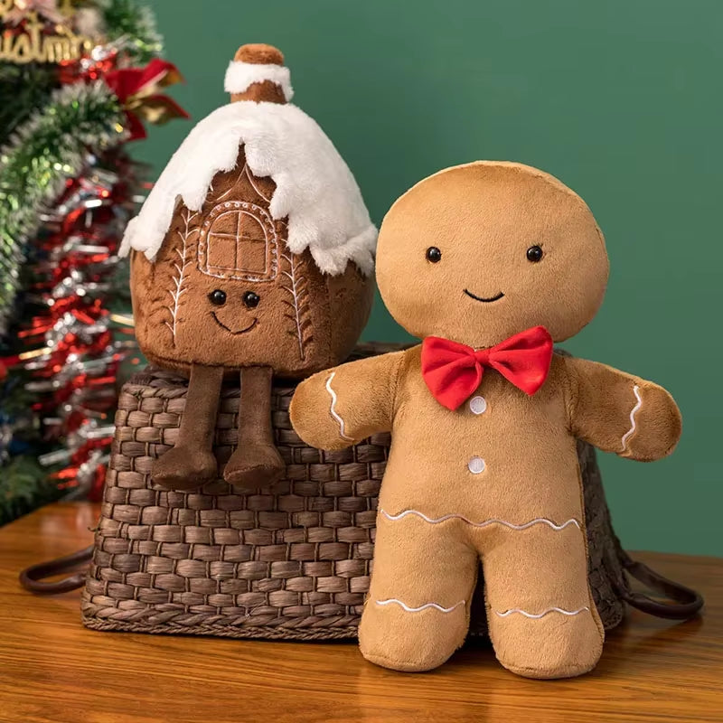 Coussin Noël bonhomme pain d’épices chocolat peluche déco