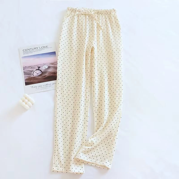 100% Cotton Gauze Women Pajamas Polka Dot Print Sleepwear 2025 Spring Female 2 Piece Set Nightwear Lady Pyjamas Loungewear