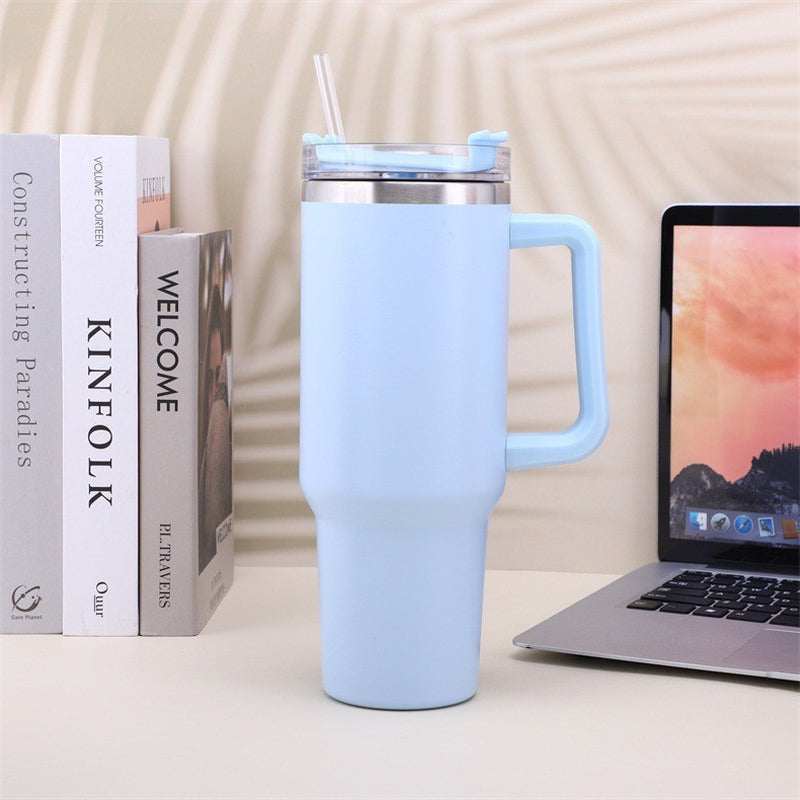 Gourde quencher tumbler bleu utilisation bureau