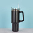 Gourde quencher tumbler noir inox grande capacité