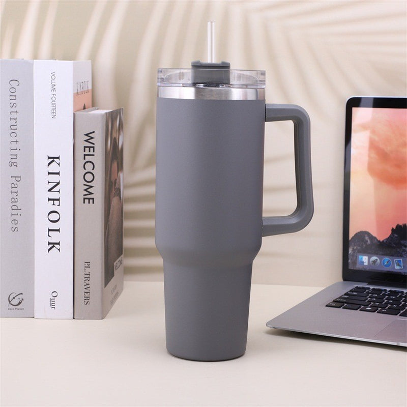 Gourde quencher tumbler gris inox grande capacité