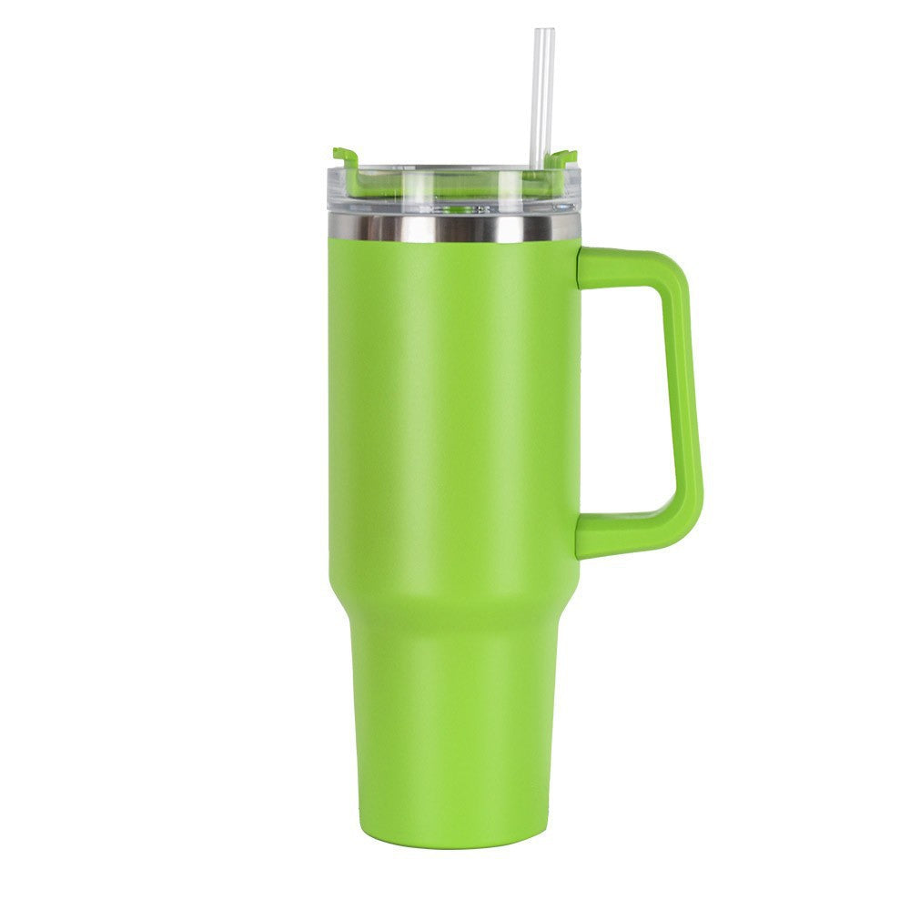Gourde quencher tumbler vert détail inox poignée