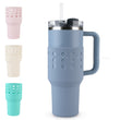 Housse silicone gourde bleu protection anti choc bouteille