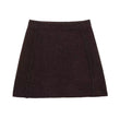 Mini jupe femme maille marron coupe ajustée chic