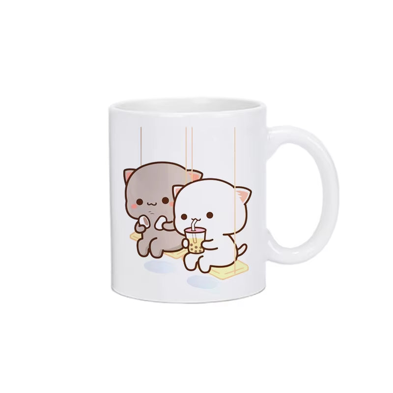 Mug kawaii pandas amis illustration tasse hiver 2026