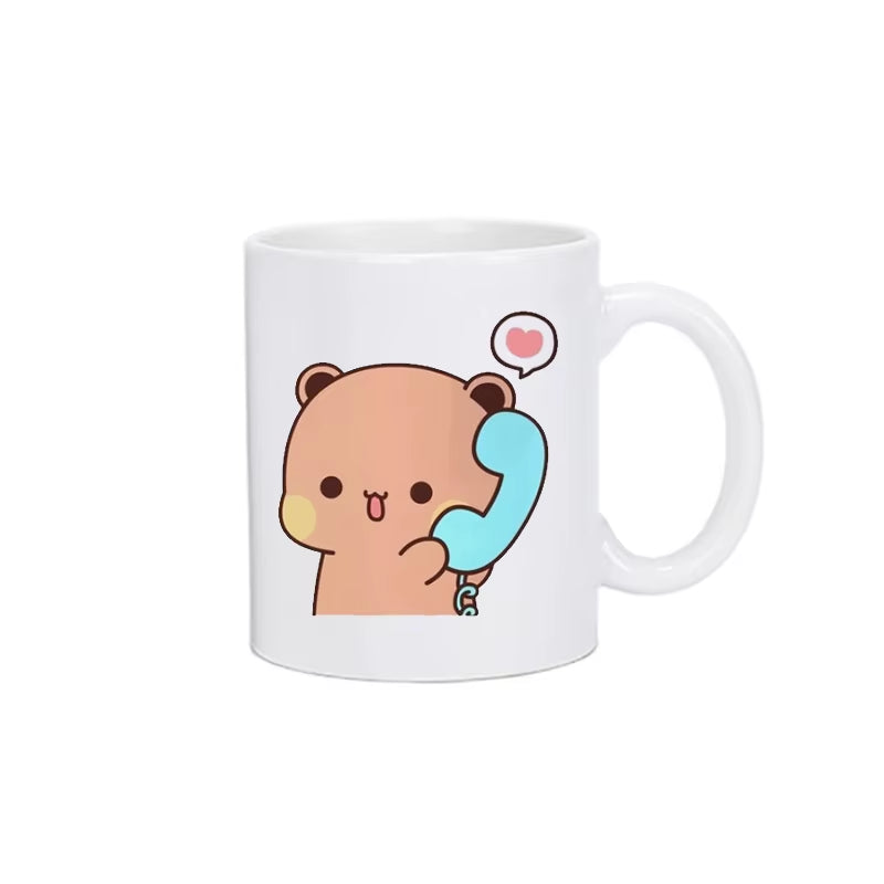 Mug kawaii pandas câlin illustration tasse hiver 2026
