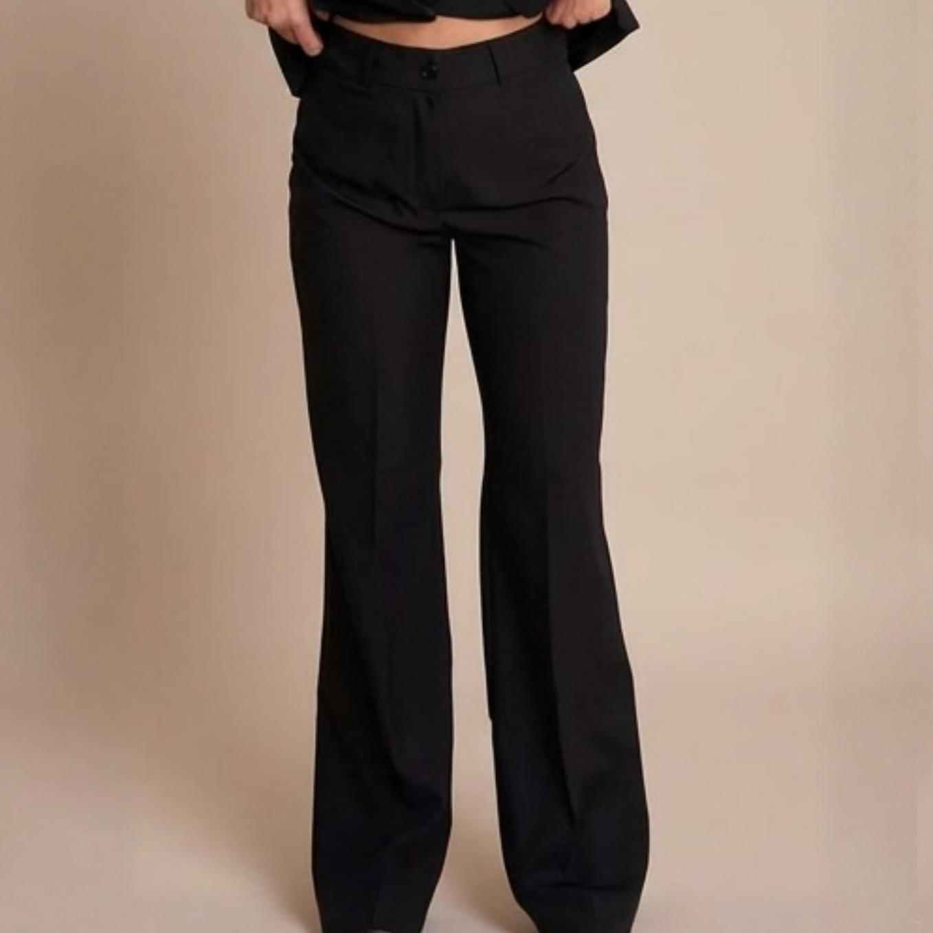 Pantalon droit femme noir tailleur – coupe élégante bureau
