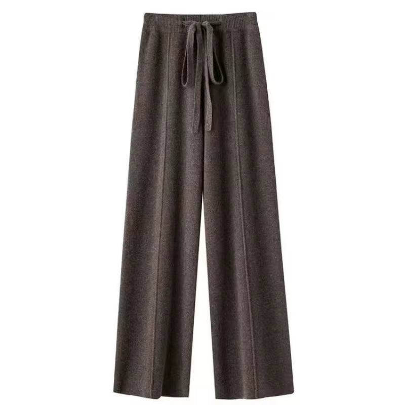 Pantalon loungewear femme marron foncé laine cachemire hiver printemps